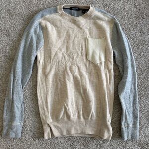 Scotch & Soda Beige and Gray Crewneck Sweater